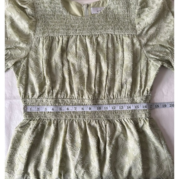 Adelyn Rae Jules Smocked Burnout Chiffon Minidress in Green Size XL - Picture 11 of 11